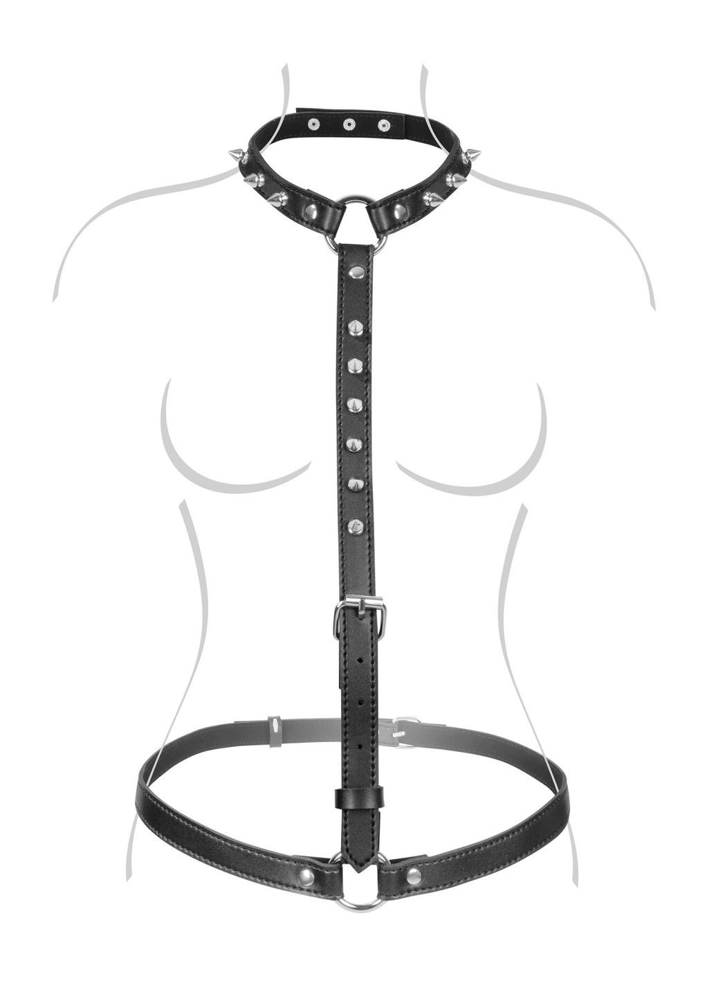 Черный демисезонный портупея на тело sexy adjustable harness Fetish Tentation