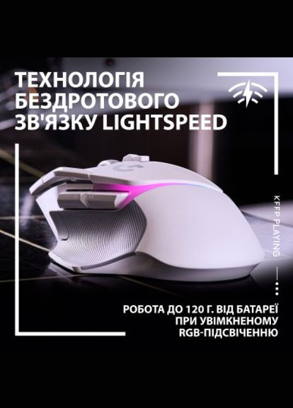 Миша Logitech g502 x plus wireless white (268142210)