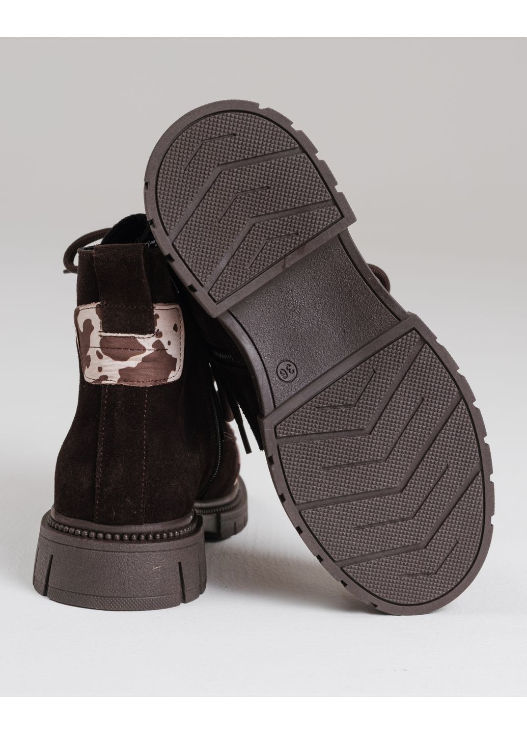 Зимние ботинки зимние с камуфляжным носком замша Krula из натуральной замши