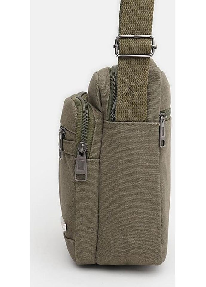 Сумка планшет через плече текстильна чоловіча для документів та для телефону маленька Зелений 40238 Monsen (361348702)