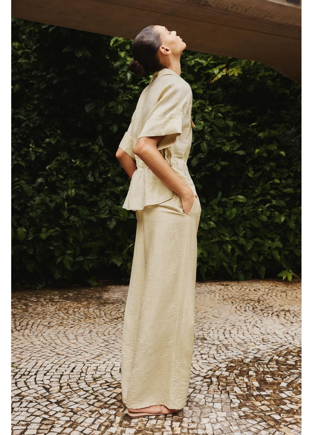 Широкі штани з еластичним поясом Zara (352767248)