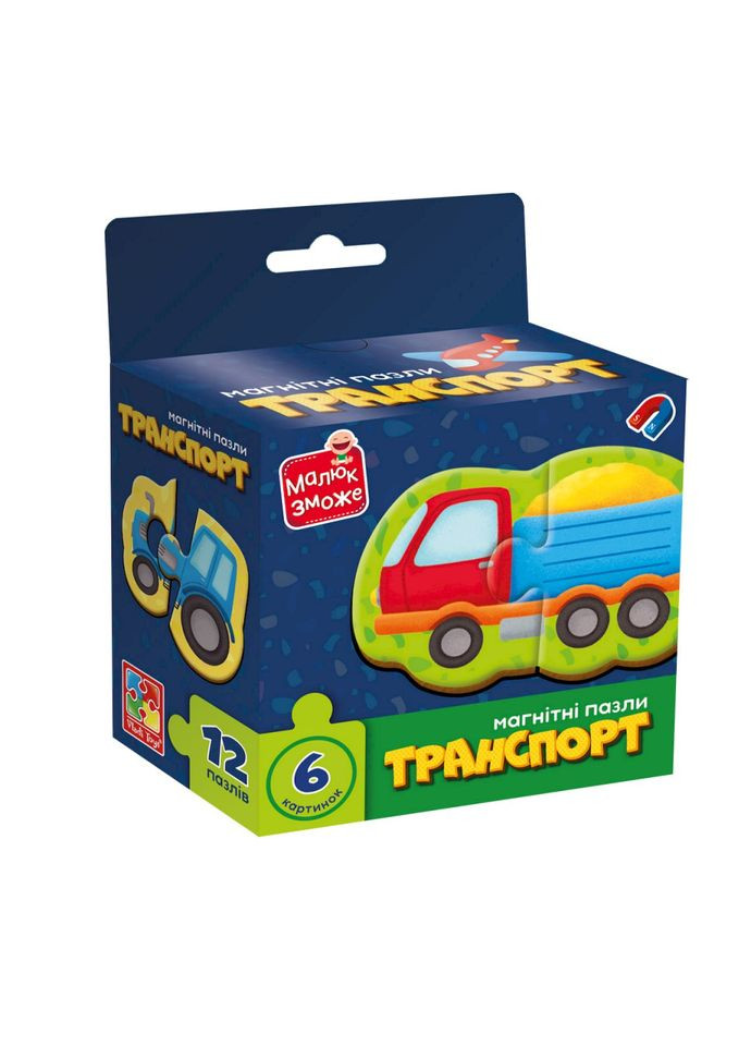 Дитячі магнітні пазли "Транспорт" VT1733-02, 6 картинок Vladi toys (356347433)