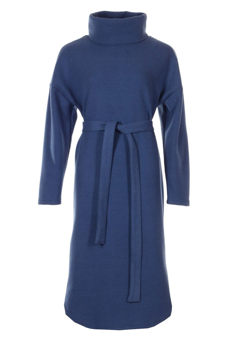 Синя повсякденний жіноча тепла трикотажна сукня з хомутом (ll187070061) LadyLike