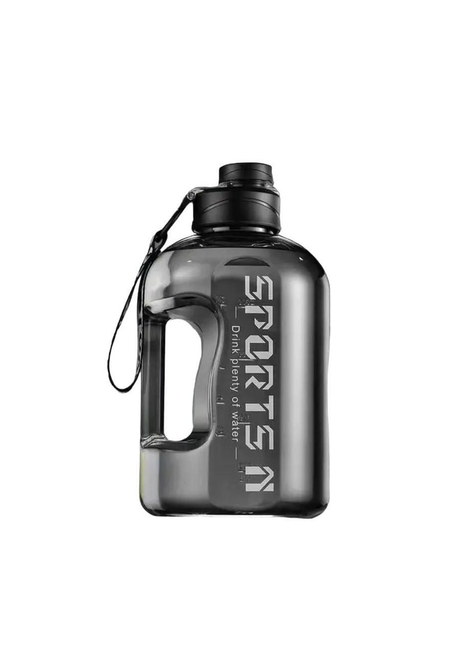 Черная, прозрачная, противоударная, герметичная, спортивная бутылка для воды 1650 мл. No Brand (275927222)