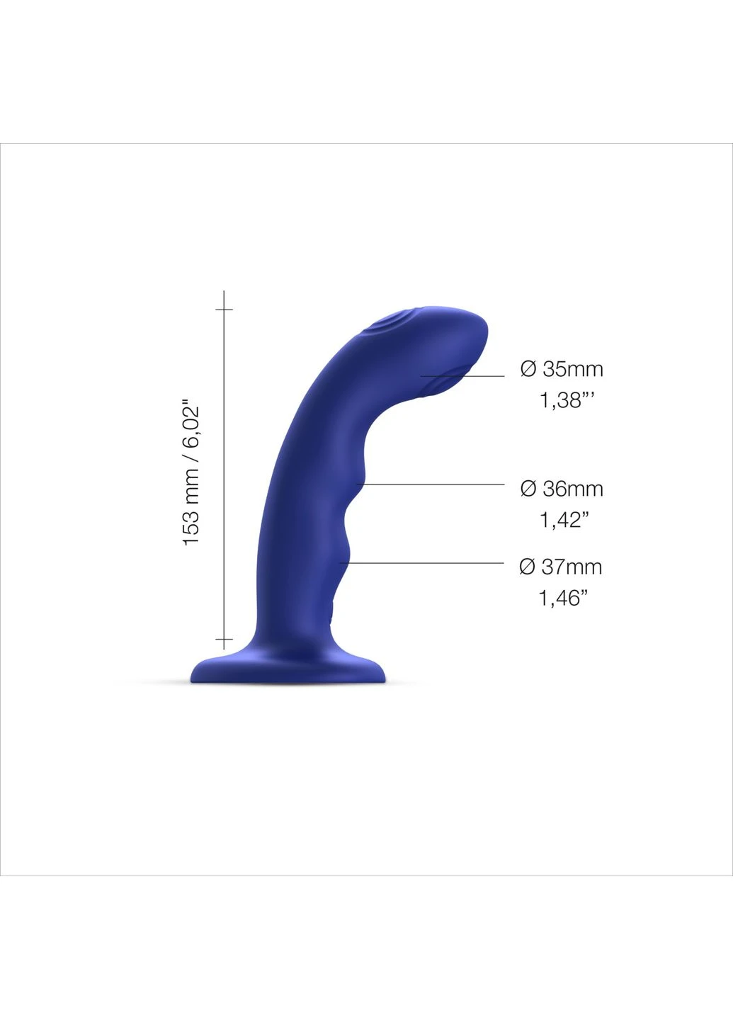 Насадка для страпона с двойной точечной пульсацией TAPPING DILDO WAVE – NIGHT BLUE, М Strap-On-Me (395734091)