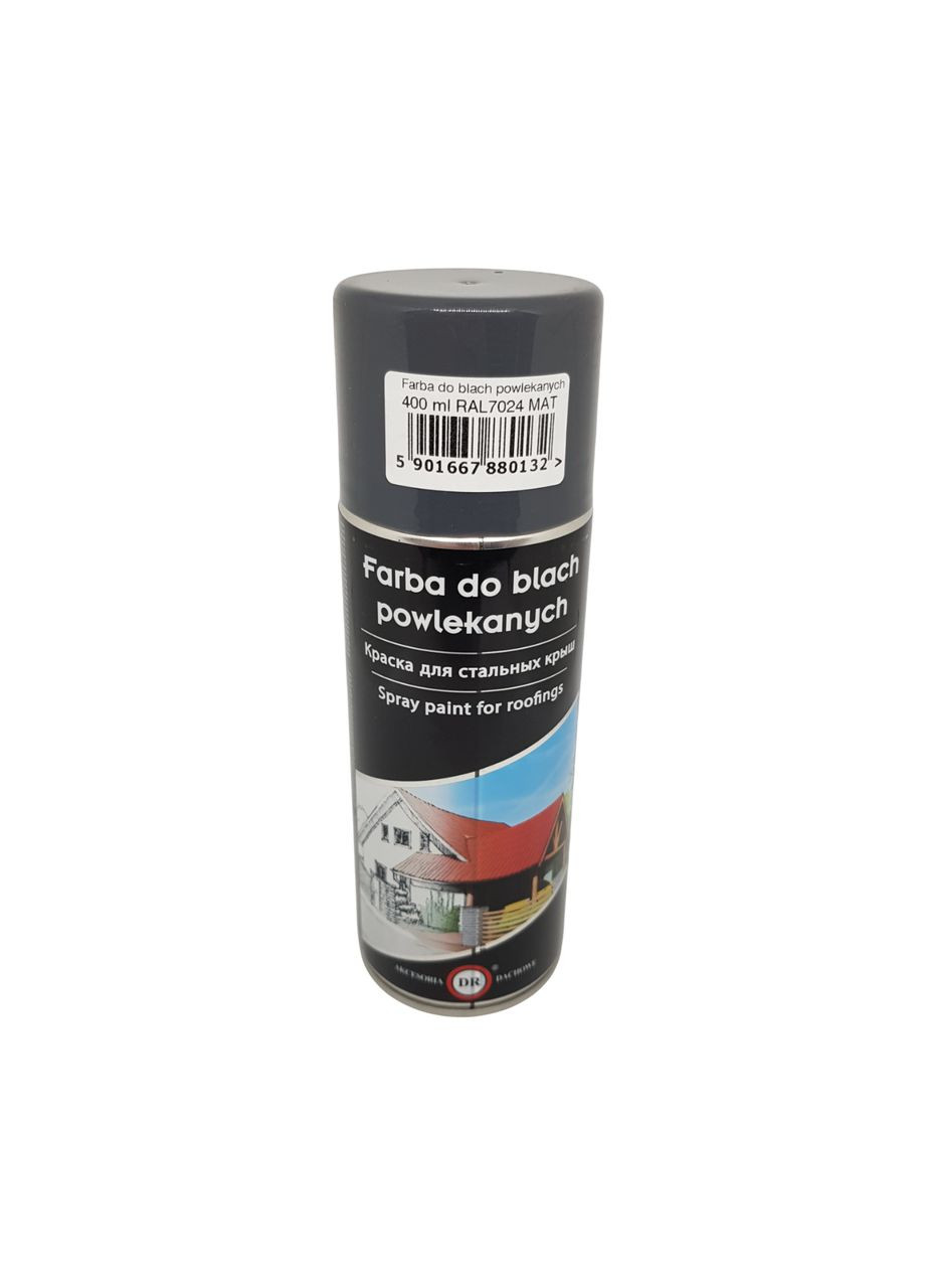 Ремонтная краска для металлочерепицы RAL 7024 аэрозольная в спрее кровельная для царапин Польша DR (364865392)