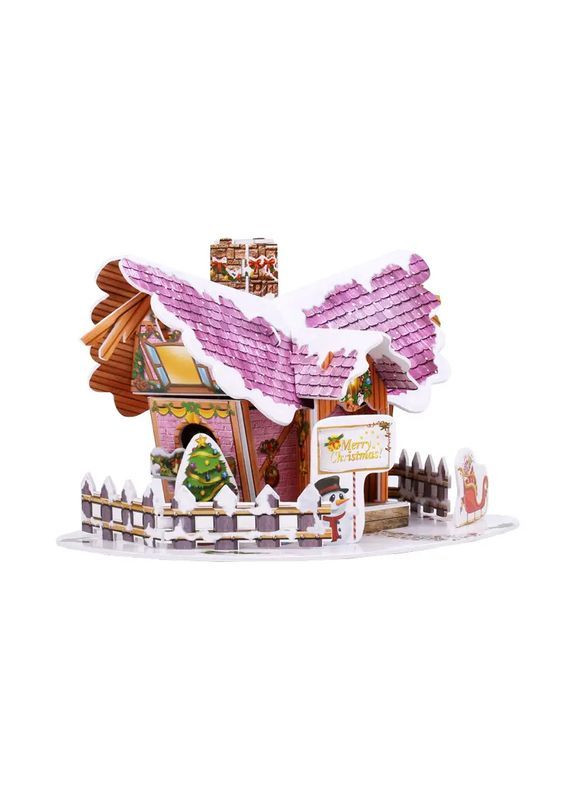 3D ПАЗЛ Рождественский домик. Пазл из картона для детей и взрослых No Brand (362666440)