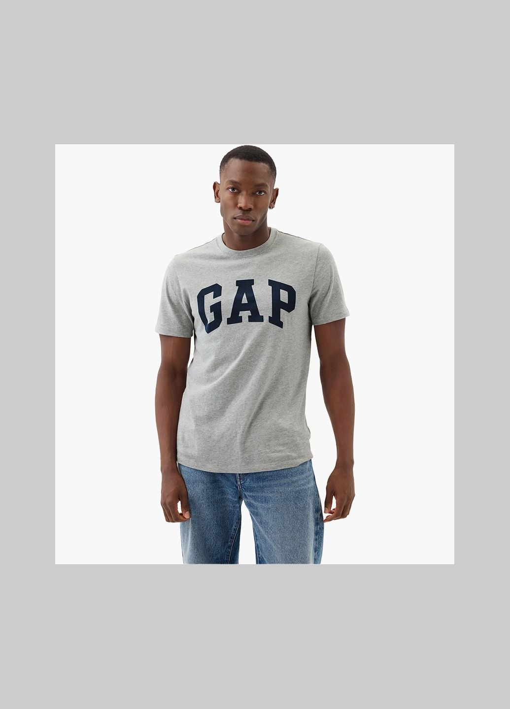 Серая футболка мужская everyday soft crewneck t-shirt grey 855769001 l Gap