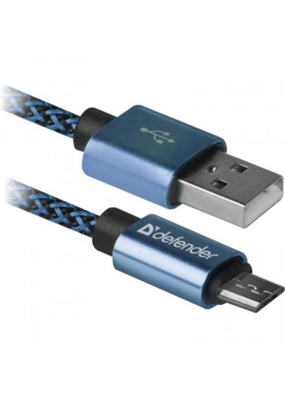 Дата кабель USB 2.0 AM to Micro 5P 1.0m USB0803T blue (87805) Defender usb 2.0 am to micro 5p 1.0m usb08-03t blue (268142670)