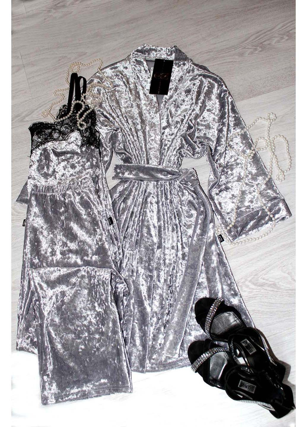 Серая пижамный комплект Ghazel