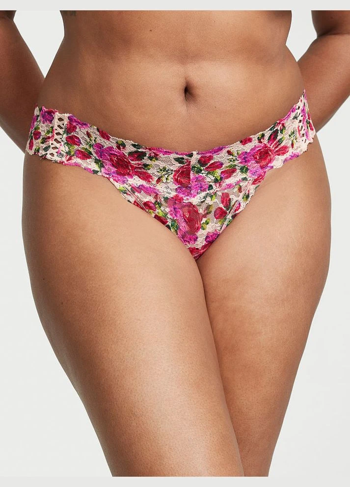 Трусики Стрінги Lace Side Lace-Up Thong Panty M Victoria's Secret (300094446)