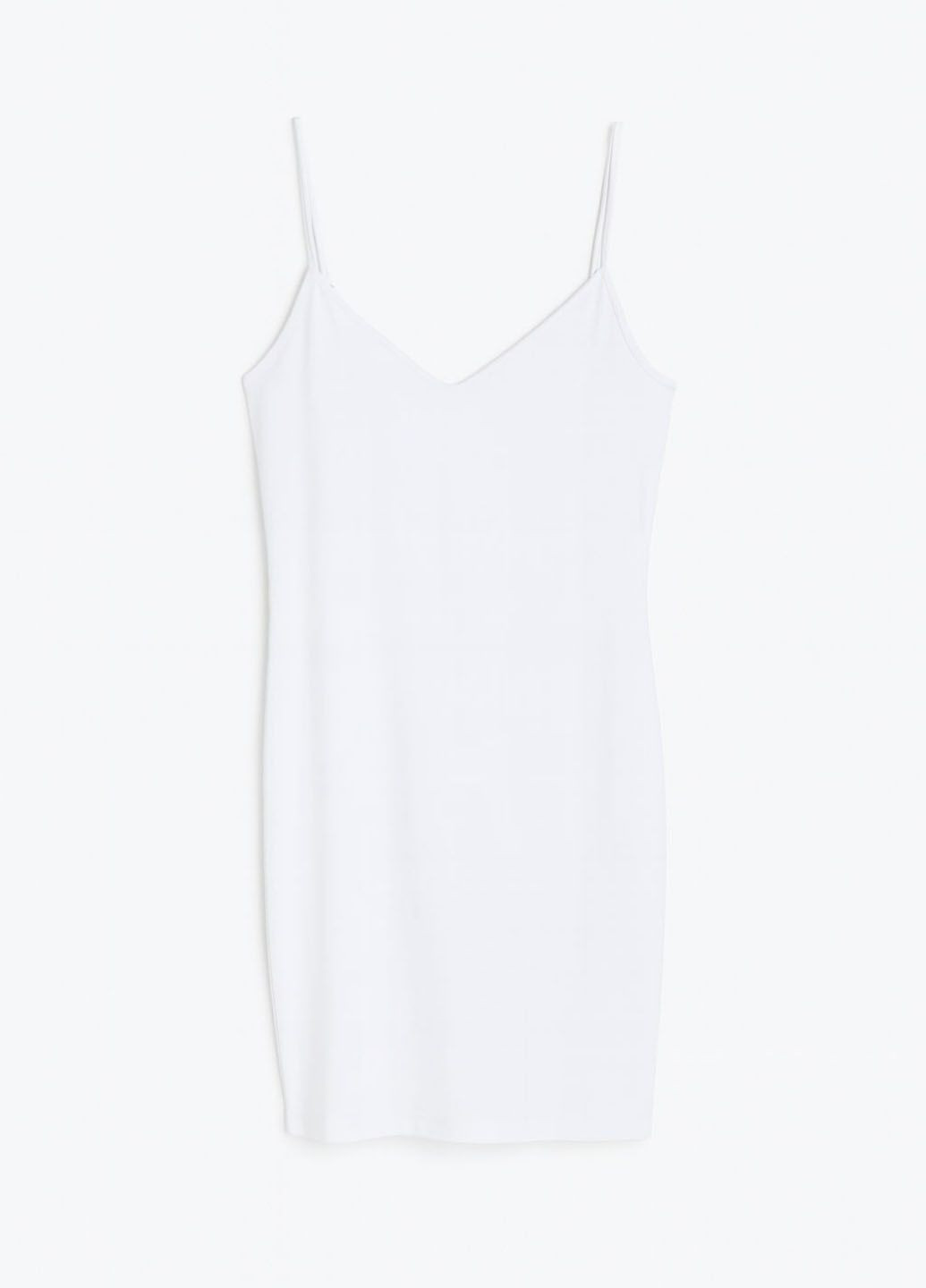 Белое кэжуал платье из хлопка H&M однотонное