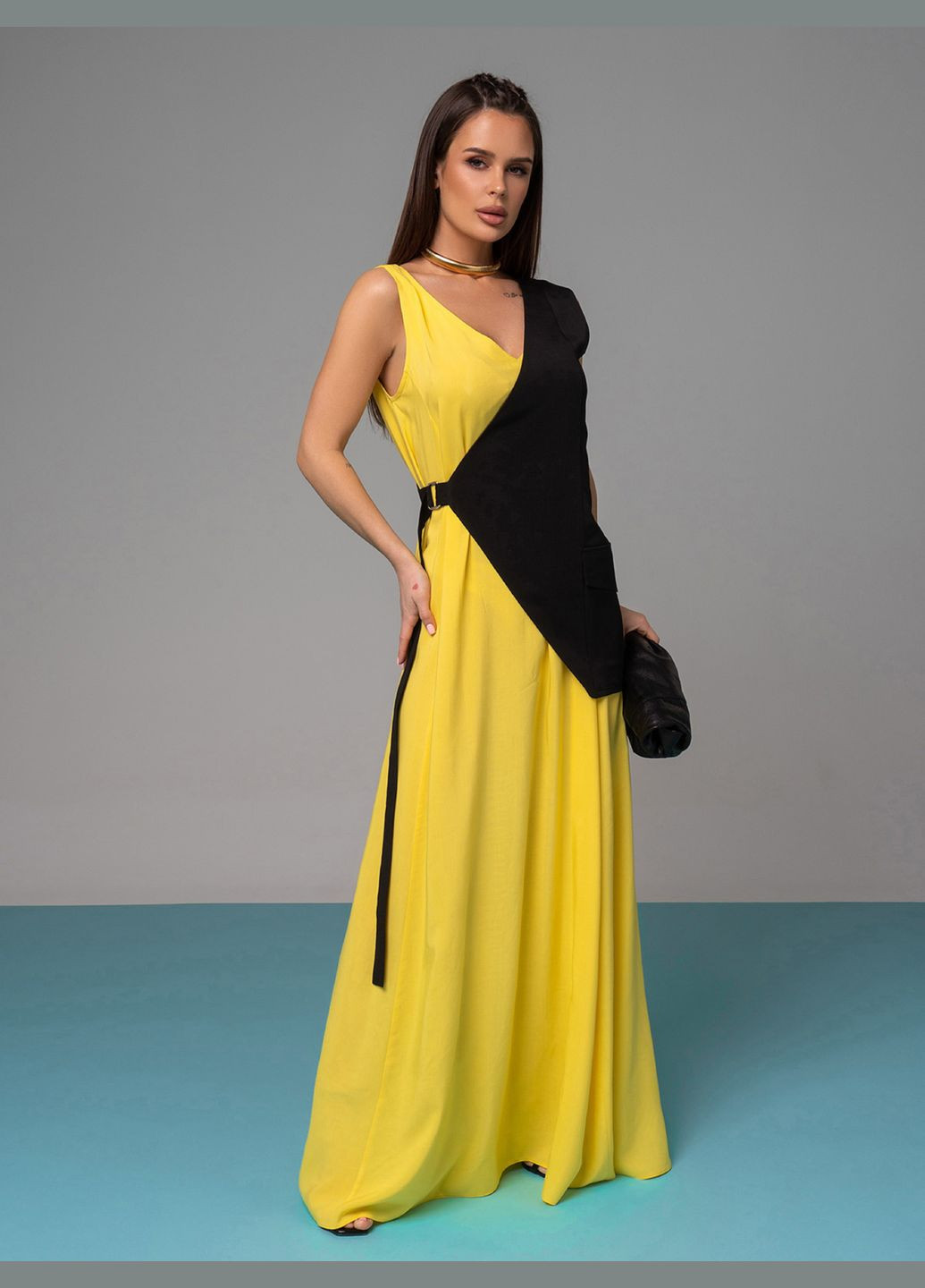 Жовтий повсякденний сукні ISSA PLUS однотонна