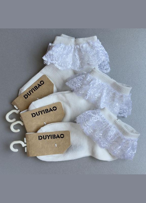 Білі 1 пара нарядні білі шкарпетки з рюшками Шугуан однотонні (303722873)