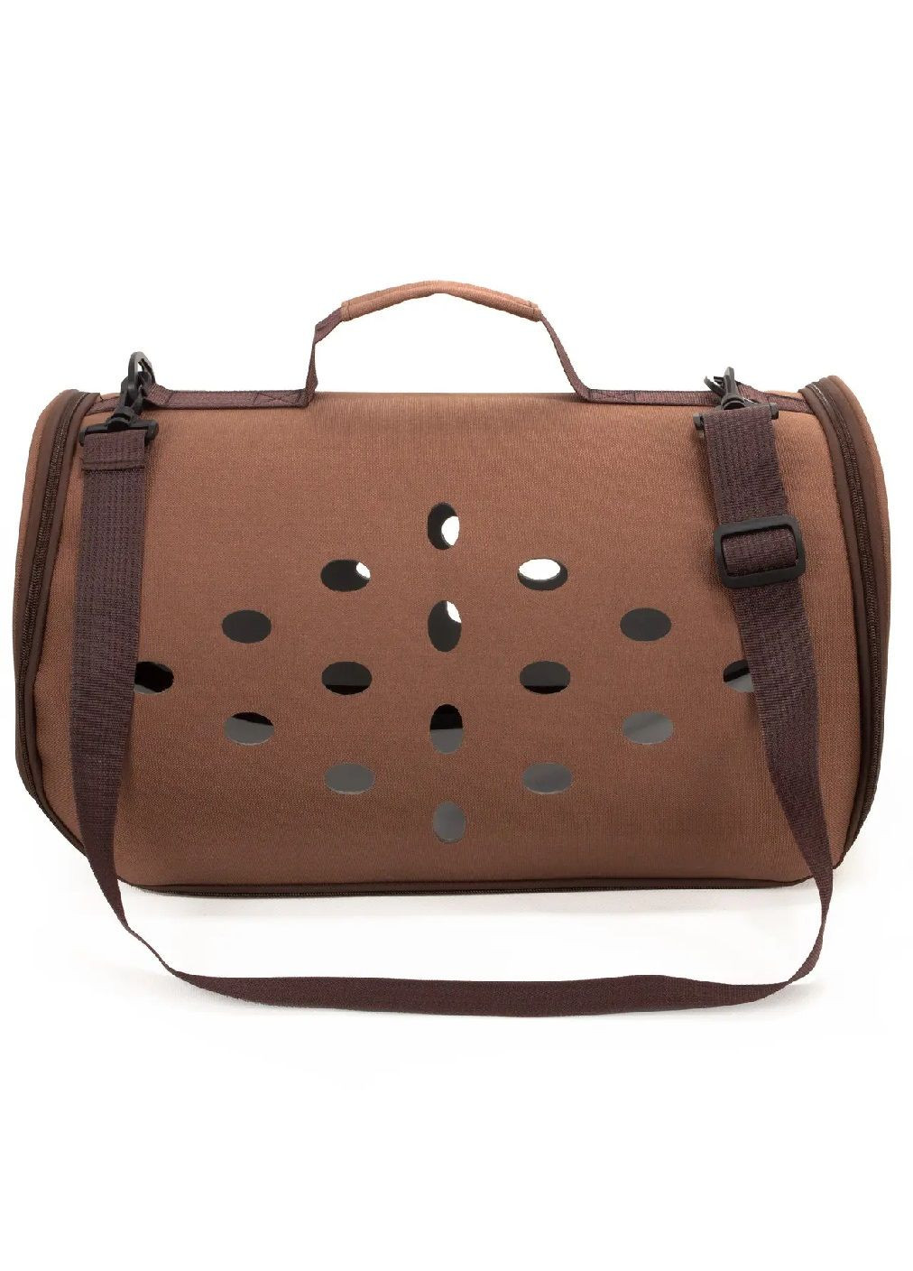 Сумка переноска с плечевым ремнем для перевозки транспортировки животных кошек собак 48x26x25 см (481072-Prob) Коричневая Unbranded (352683279)