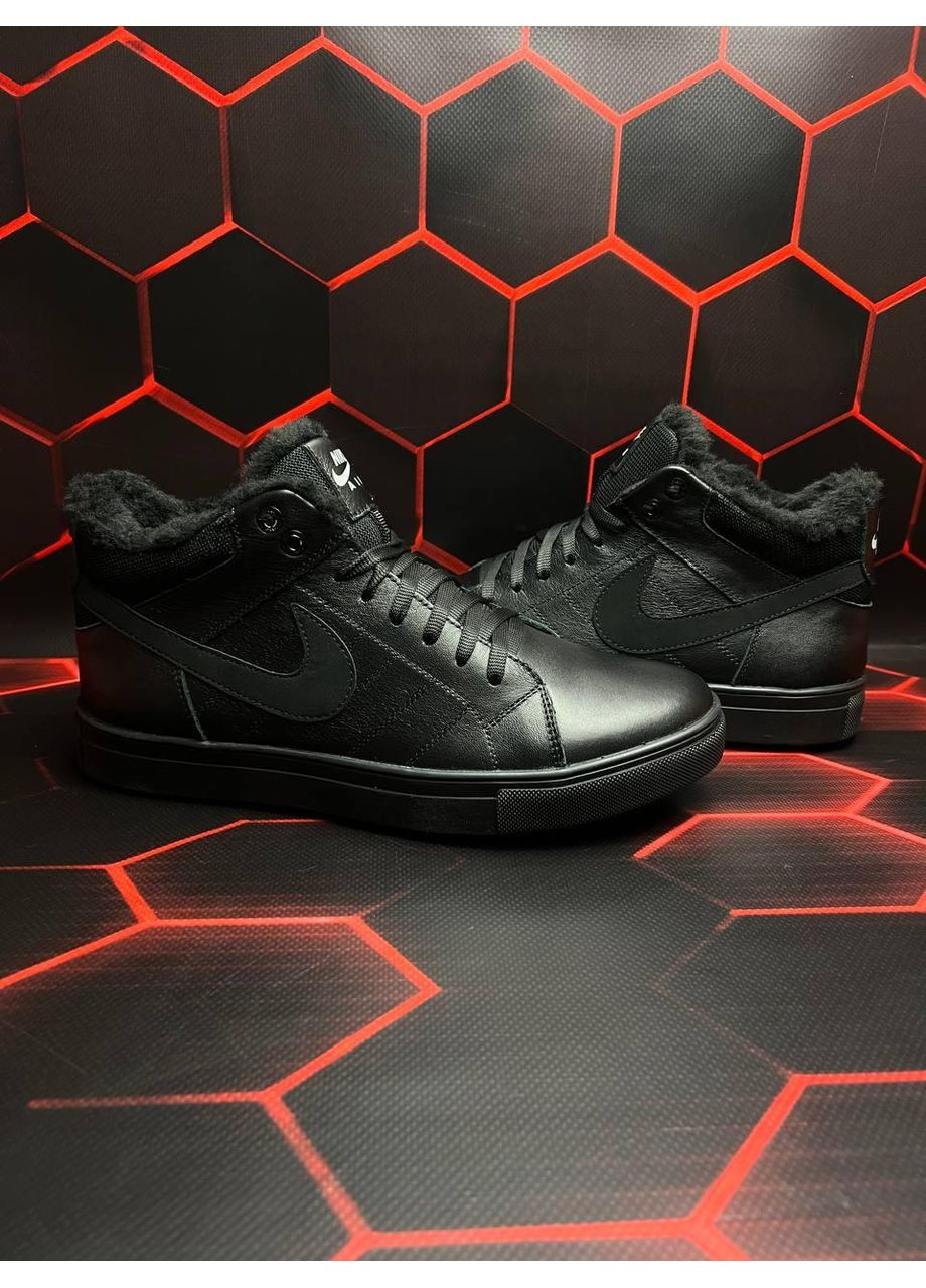 КРОССОВКИ ЖЕНСКИЕ NIKE AIR WINTER BLACK НАЙК АИР ЗУМ No Brand чёрные зима (367168172)