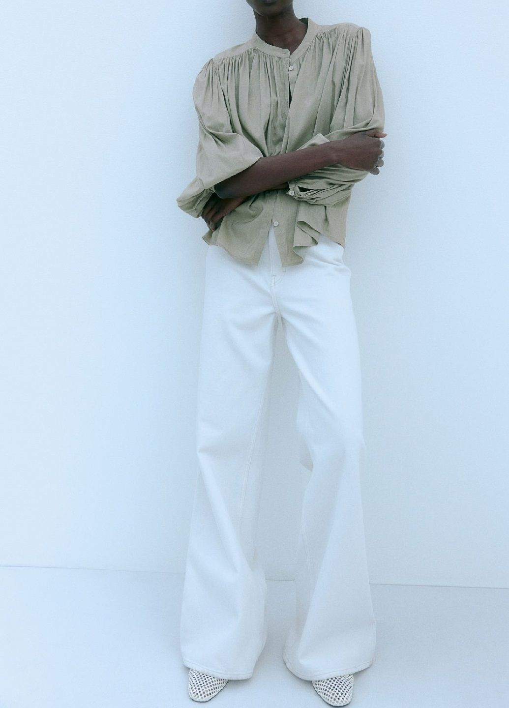 Хаки блузка H&M