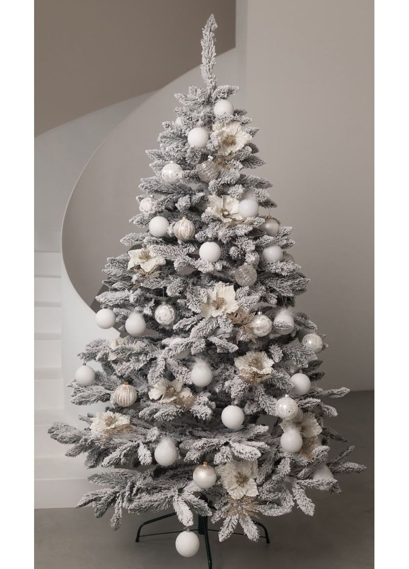 Елка искусственная БЕЙБЕРИ Заснеженная 2.04 м с металлической подставкой на 30% пышнее, модель 2025 года Yalunka Tobi (355803979)