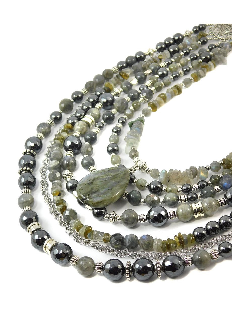 Намисто "Гра світла" Лабрадор, Гематит Fursa fashion (322897977)