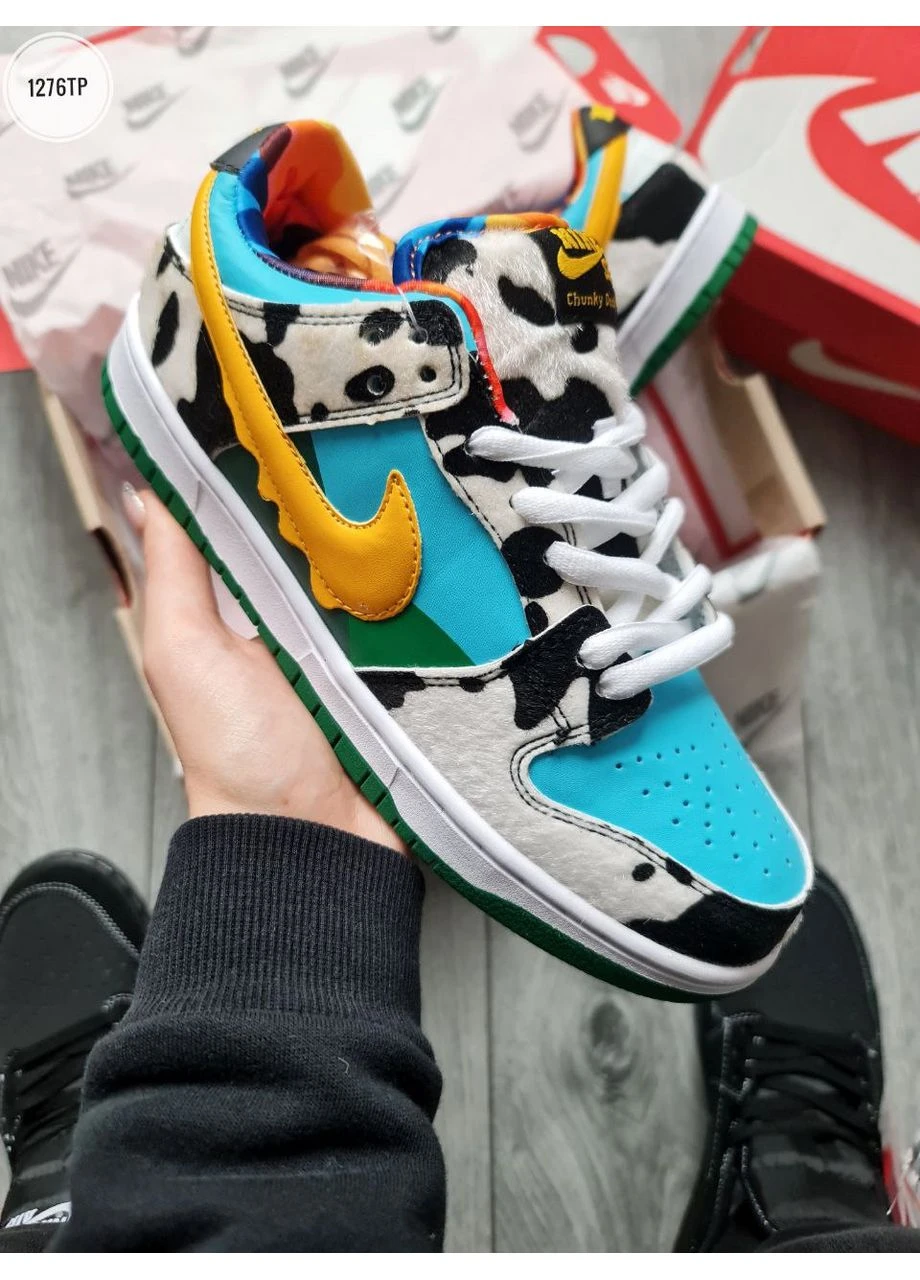 Комбіновані кросівки чоловічі nike sb dunk low ben & jerrys chunky dunky найк сб данк демісезон No Brand