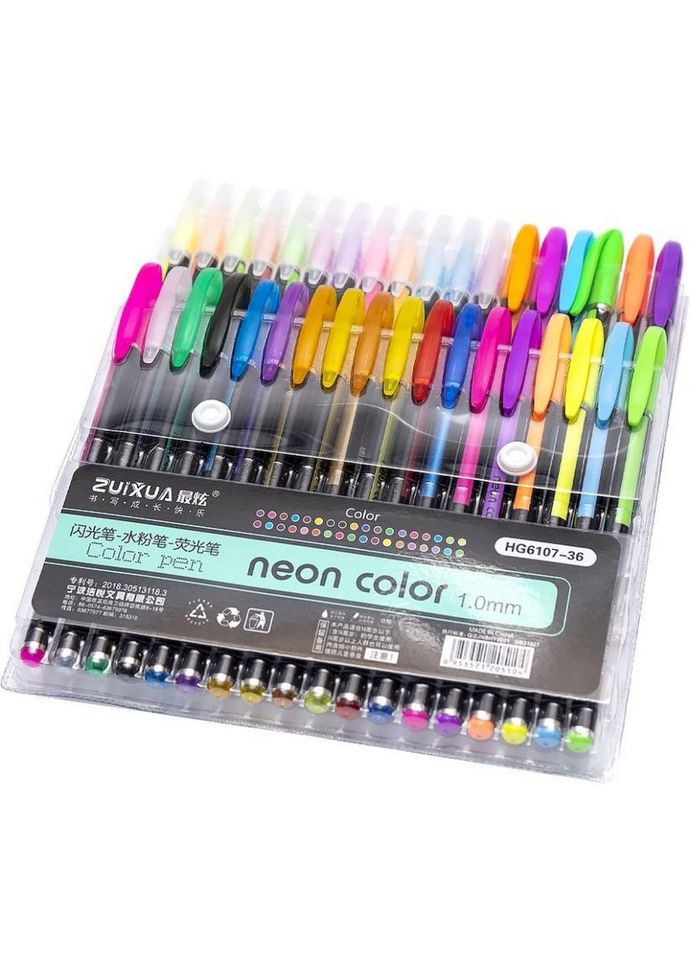 Набор гелевых ручек "Neon color" HG6107-36, 36 цветов Bambi (303324058)