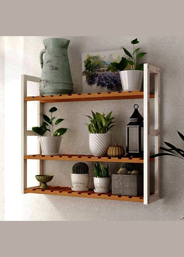 Полиця для ванної з дерева Фрайбург 70 зефір-сієна (ВНП-70282005) No Brand (328090887)