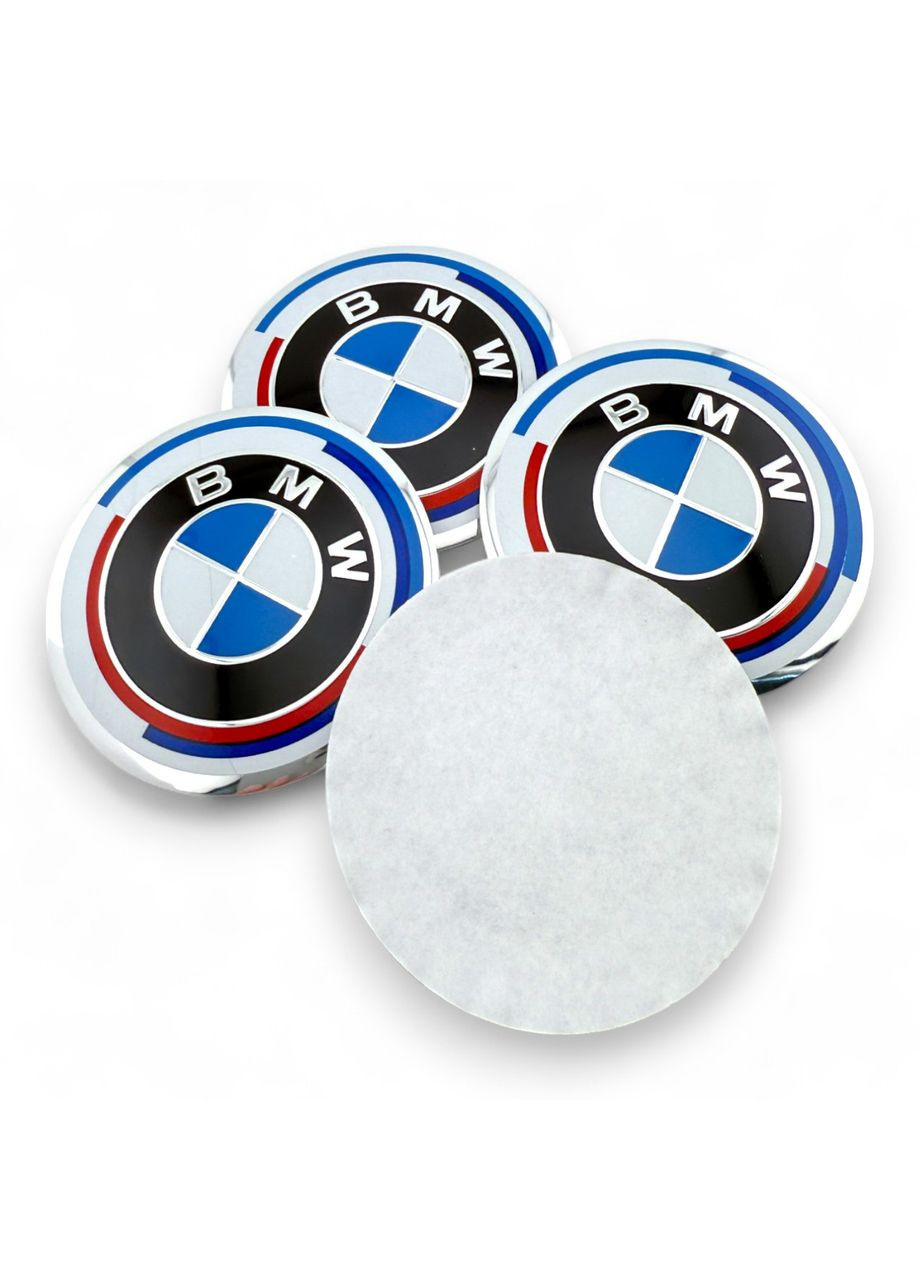 Наклейка з логотипом БМВ 56 мм алюмінієва Ювілейна «50 Років» 1 штука. BMW (354698590)