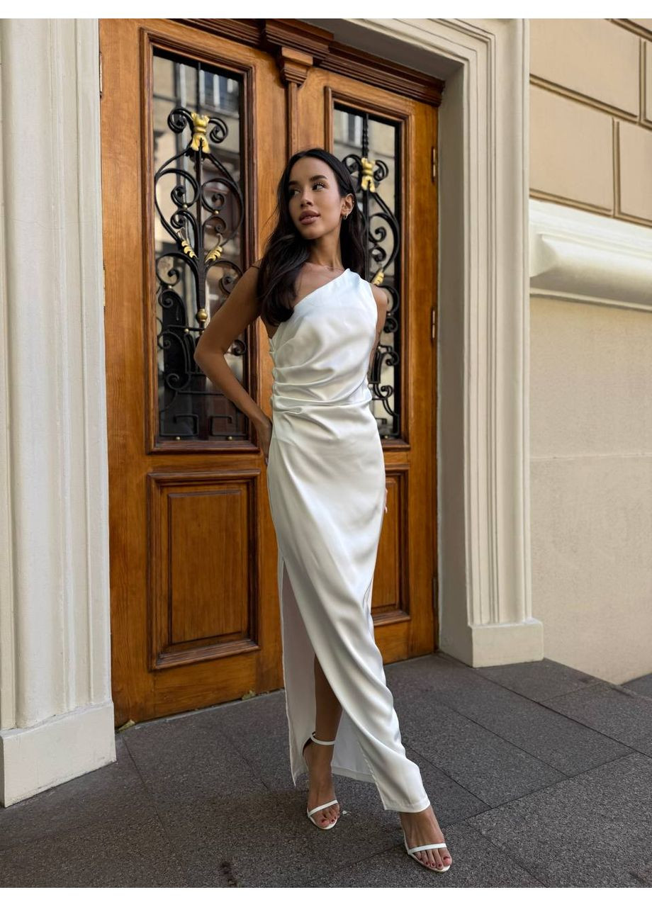 Молочное кэжуал платье N.Family однотонное