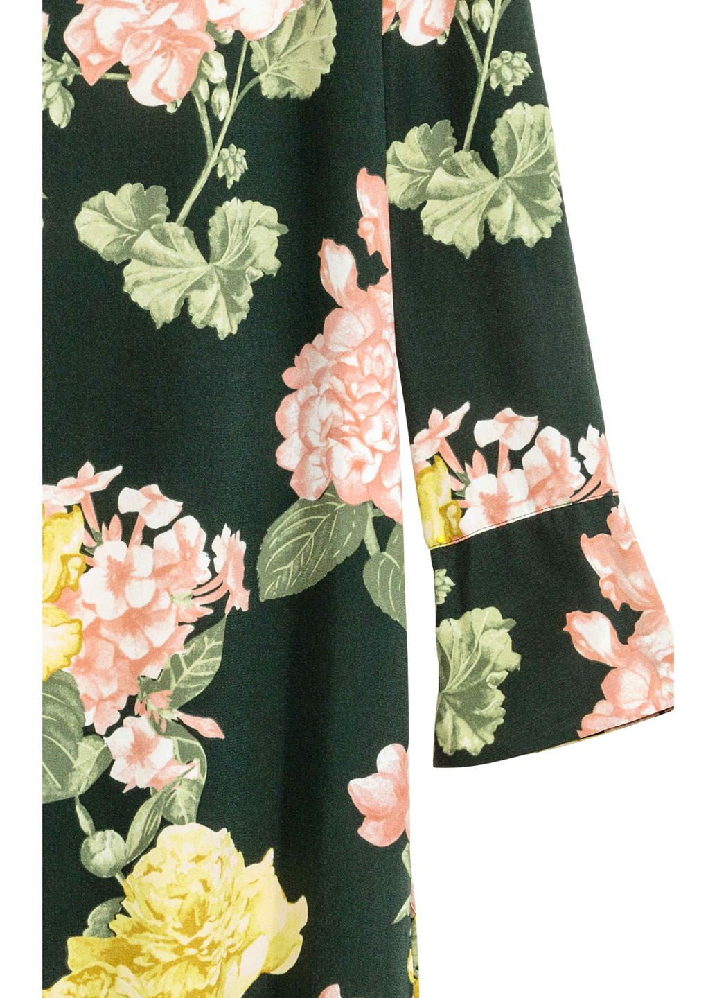 Темно-зеленое платье демисезон,темно-зеленый в узоры, H&M