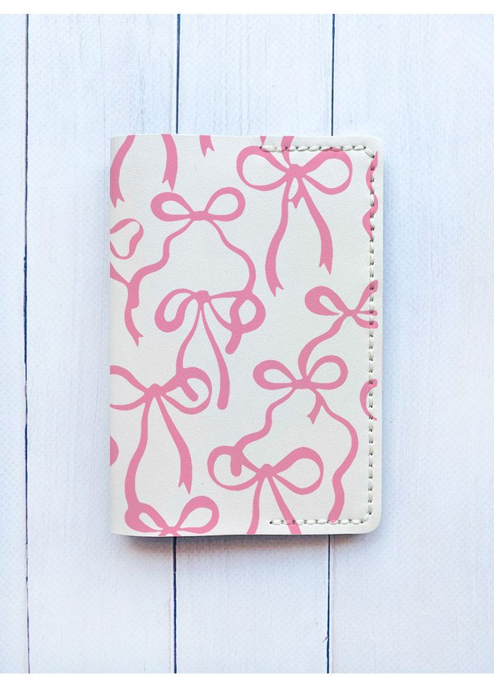 Кожаная обложка на паспорт книгу: Белая молочная (принт 406) CASE CONTROL (369616666)