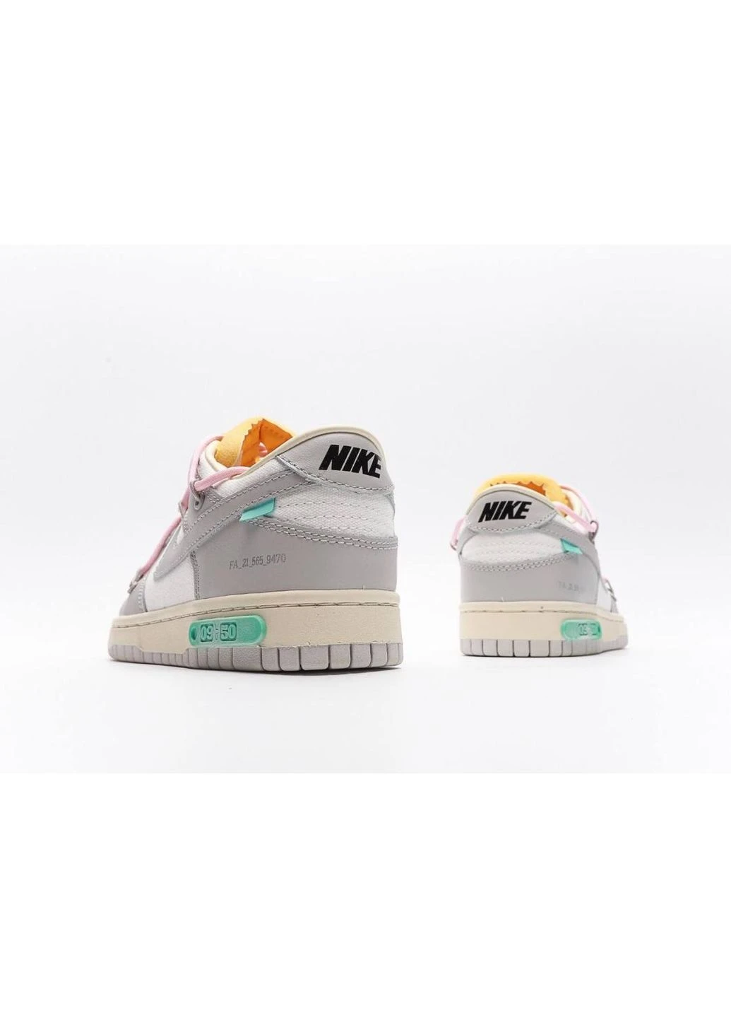 Белые демисезонные кроссовки мужские nike dunk x off white grey pink найк данк белые No Brand
