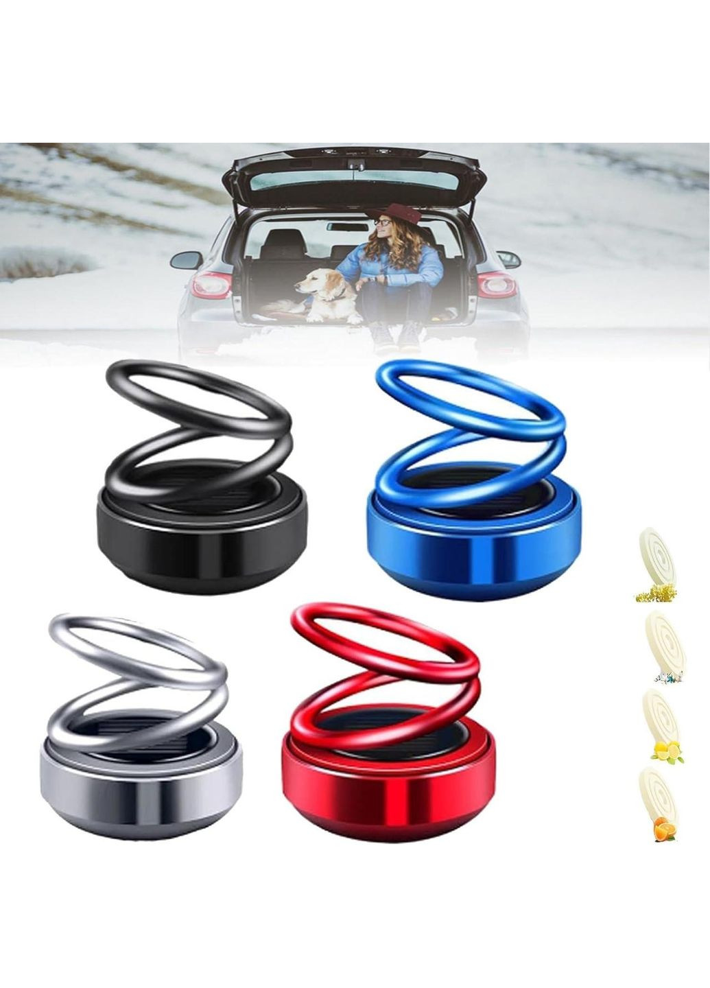 Освіжувач повітря в автомобіль Левітуючі кільця від сонячного світла MIQIKO + 1 змінних картриджів Синій (MI050966) No Brand (330779060)