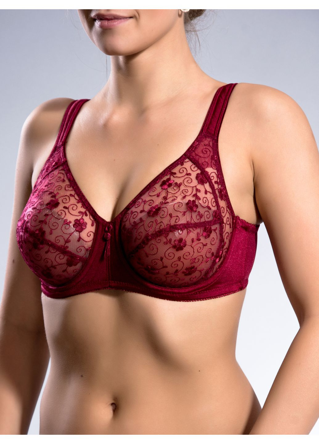 Бордовий бюстгальтер u 6145 d Acousma з кісточками нейлон, еластан