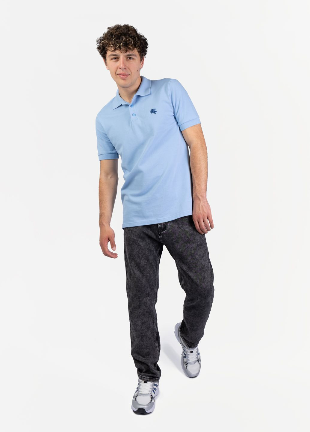 Голубая поло мужское голубое 103660 Fashion