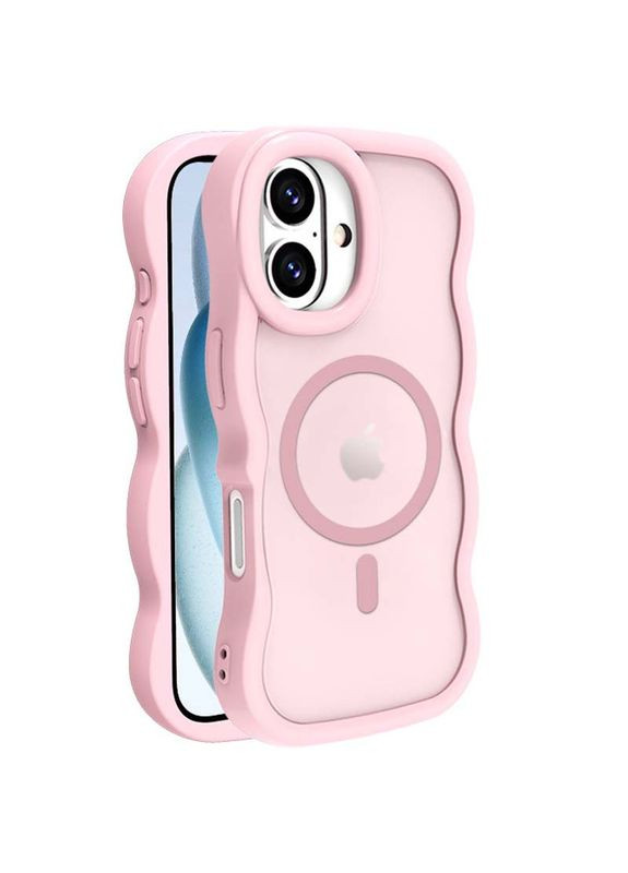 Чохол на iPhone 16 / для айфон 16 з функцією магсейф MagSafe фігурний Pink Epik (360635701)