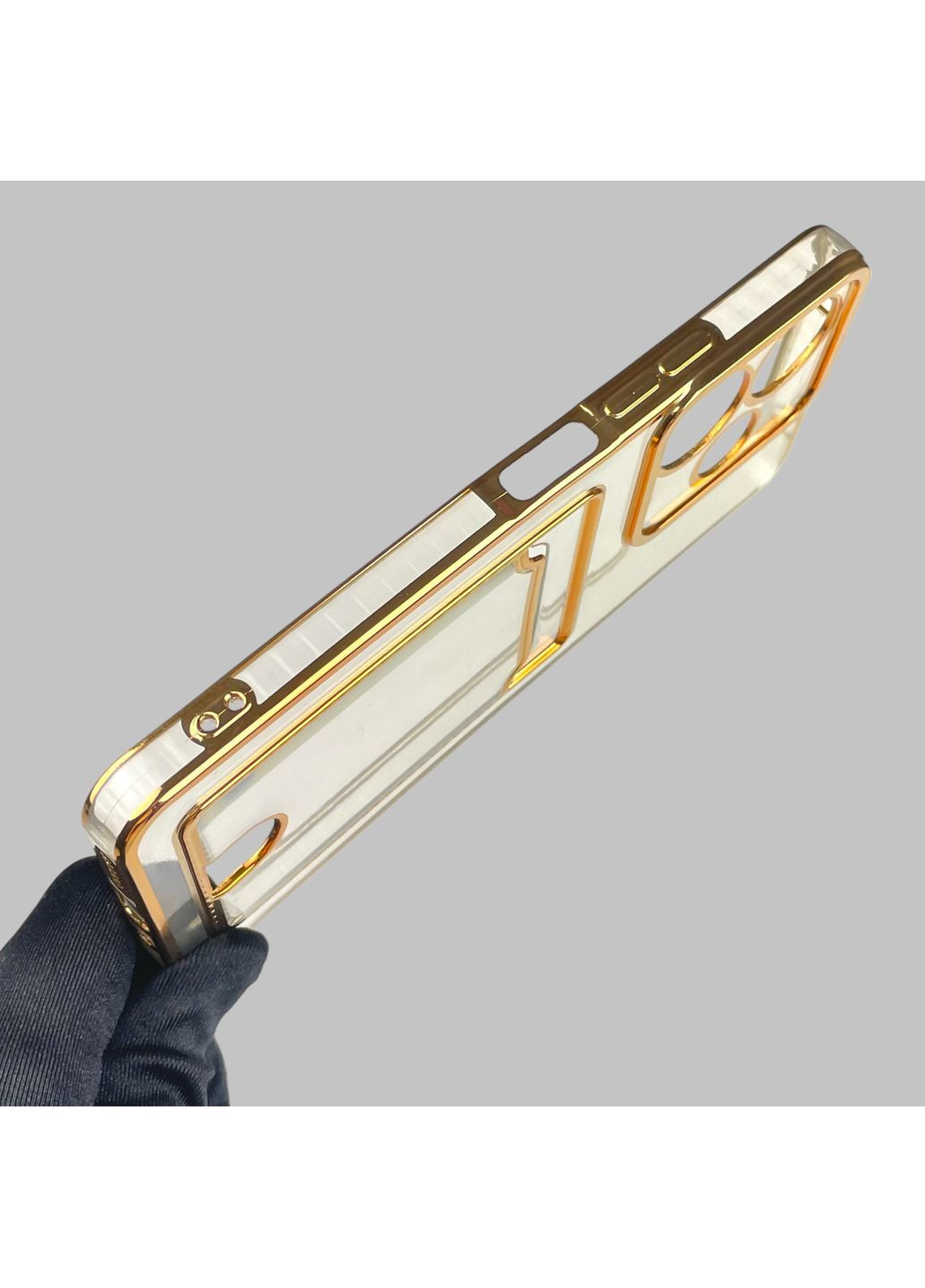 Чохол для POCO M6 4G із золотою окантовкою з кишенькою для карток на сяомі поко м6 золотий Xiaomi (366022396)