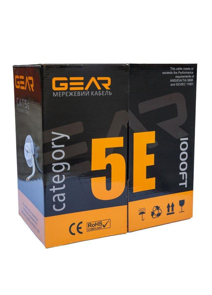 Кабель вітальний пара UTP 4x2x0,51 Cat5E, CU Premium, для внутрішніх робіт, 305м Gear (315142977)