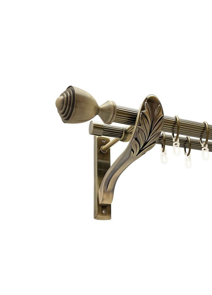 Карниз Палаціо металевий дворядний ретро скручена труба Антик 25\19 мм 240 см (00-00016456) ORVIT (300284203)