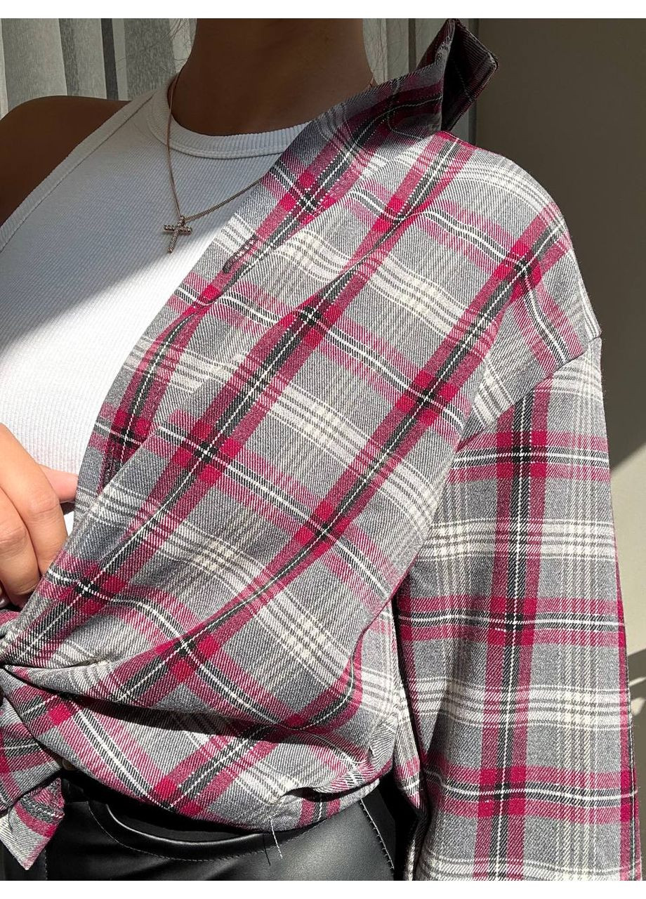 Жіноча сорочка оверсайз у клітинку MonCher (353689598)