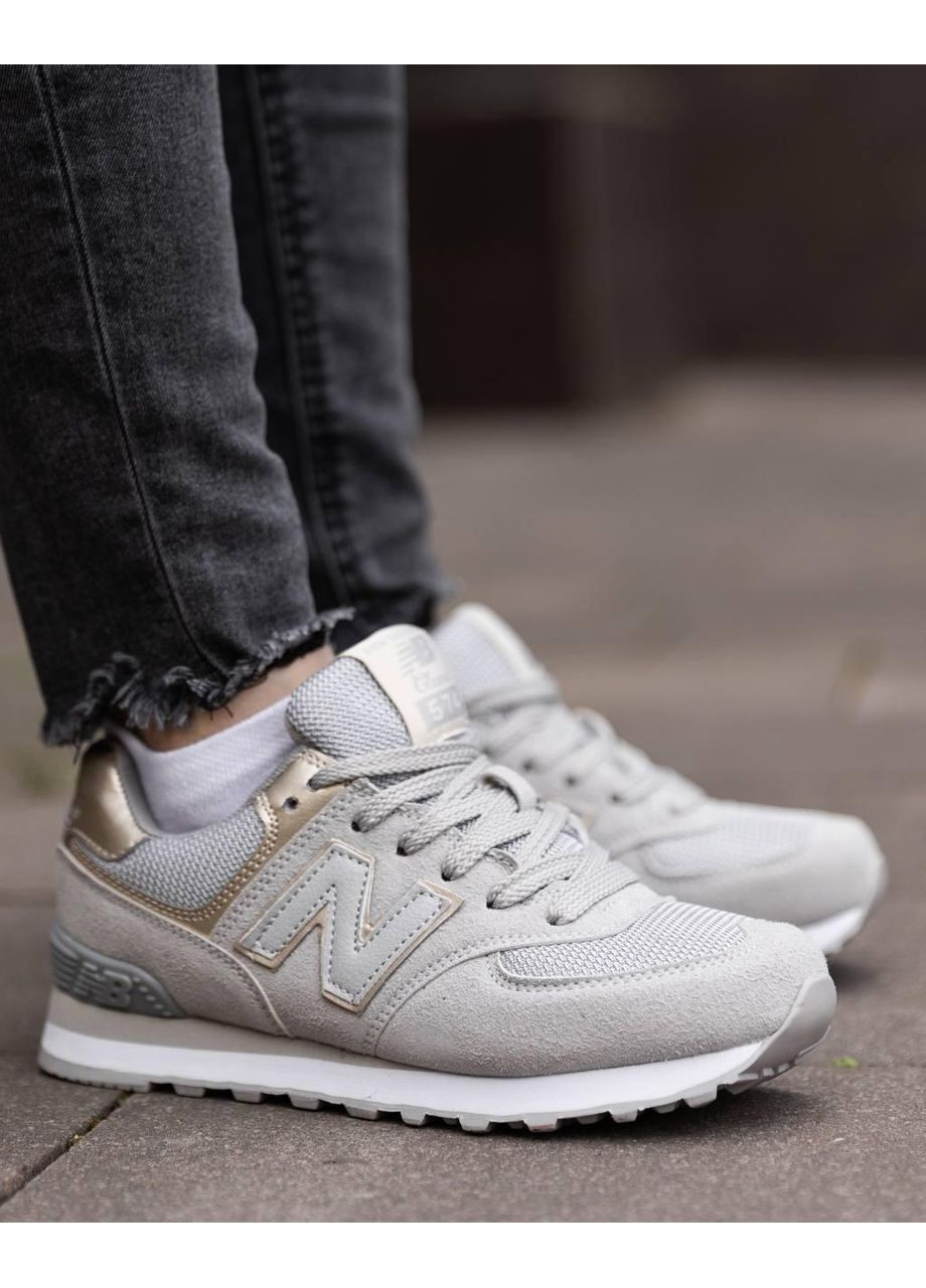 Сірі Осінні кросівки чоловічі new balance 574 grey gold v3 нью беланс 574 No Brand
