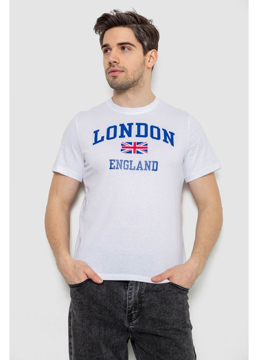 Белая мужская футболка с принтом, 241r1909 Ager