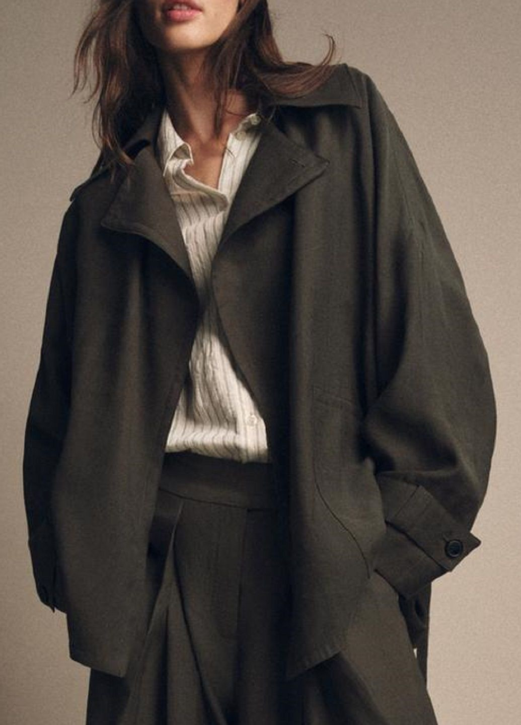 Серо-коричневая демисезонная куртка Zara