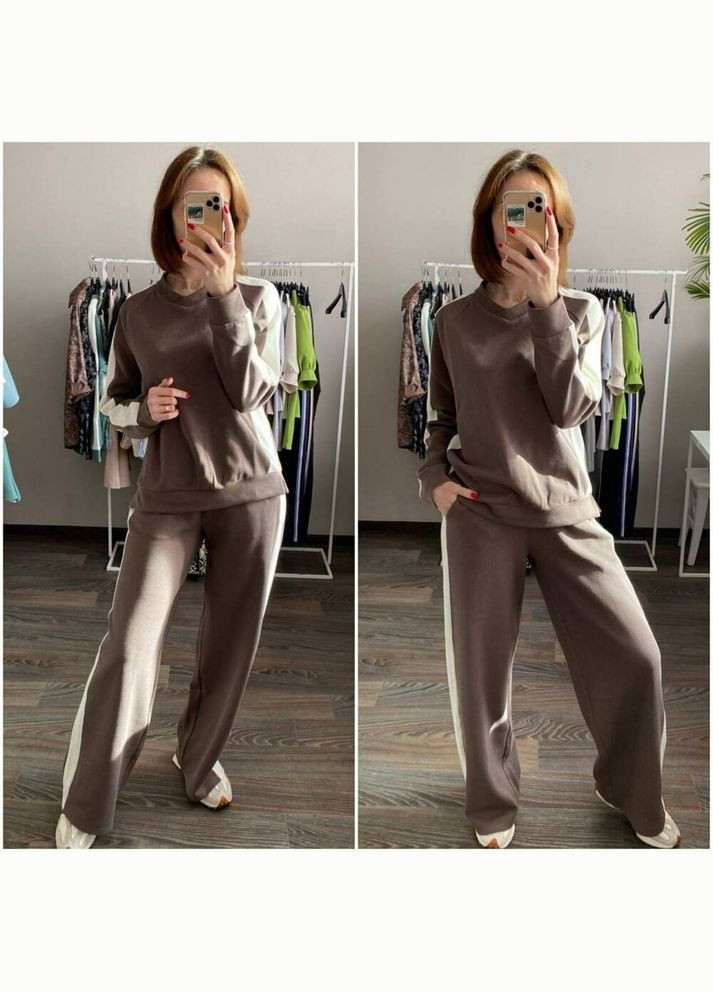 Жіночий костюм коричневого кольору MKAZ6822-1 Modna KAZKA (336933664)