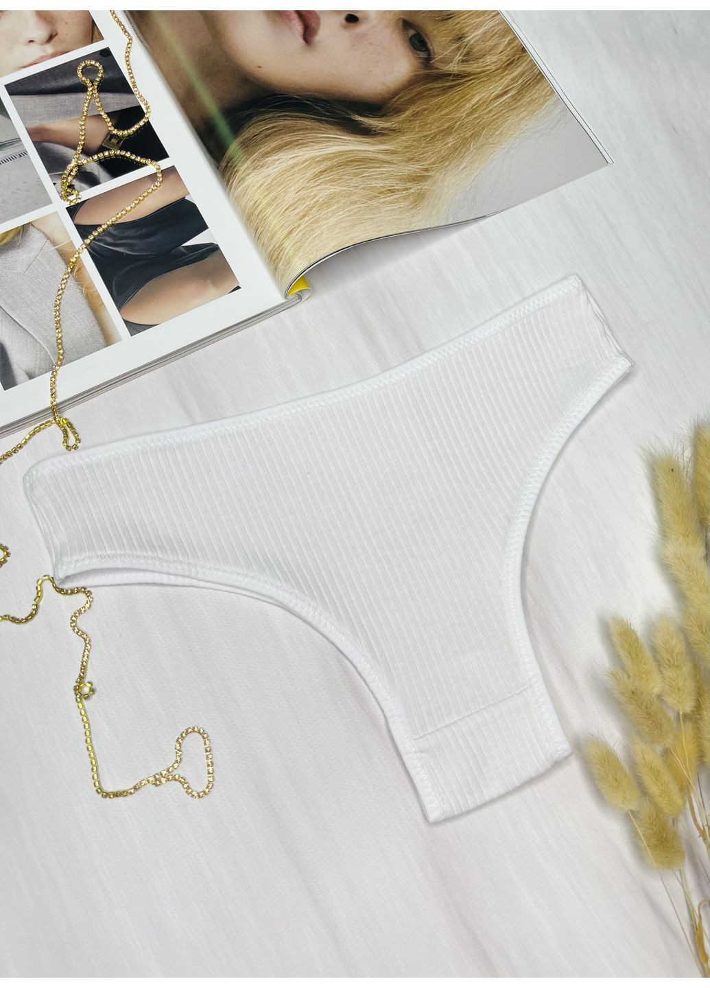 Трусики бразиліани бавовняні в рубчик SPACH (350935627)