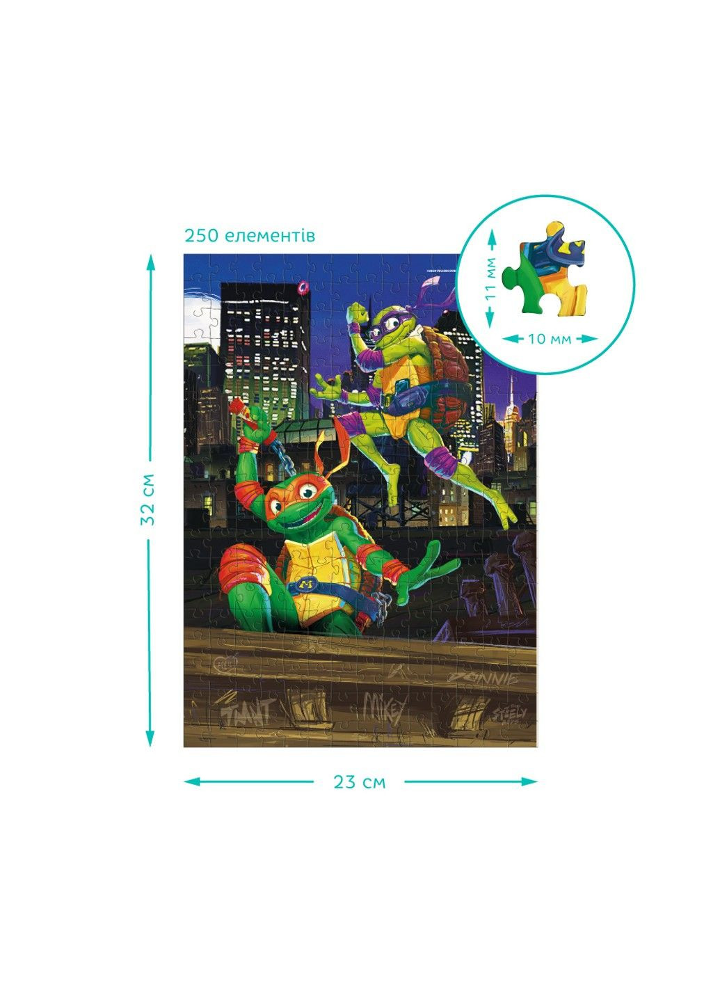 Пазл Medium-S TMNT. Донателло та Мікеланджело 250 ел 200529 Dodo (297129223)