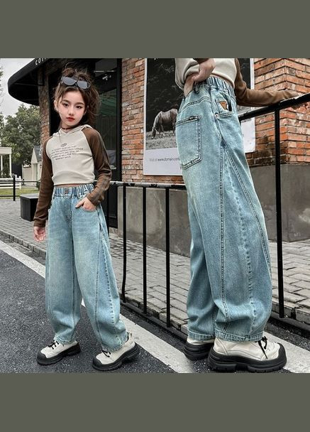 Комбинированные демисезонные брюки No Brand