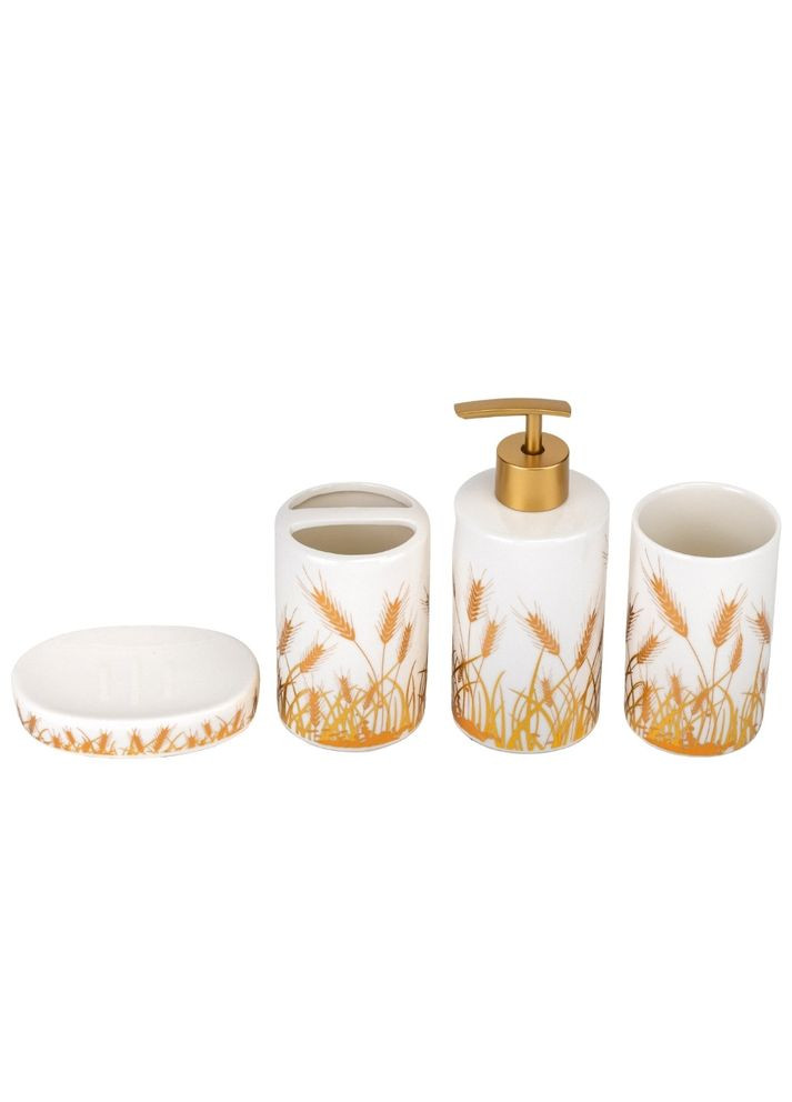 Набор для ванной комнаты 4 предмета Золотой колосок керамика 9190-016 No Brand (346530666)
