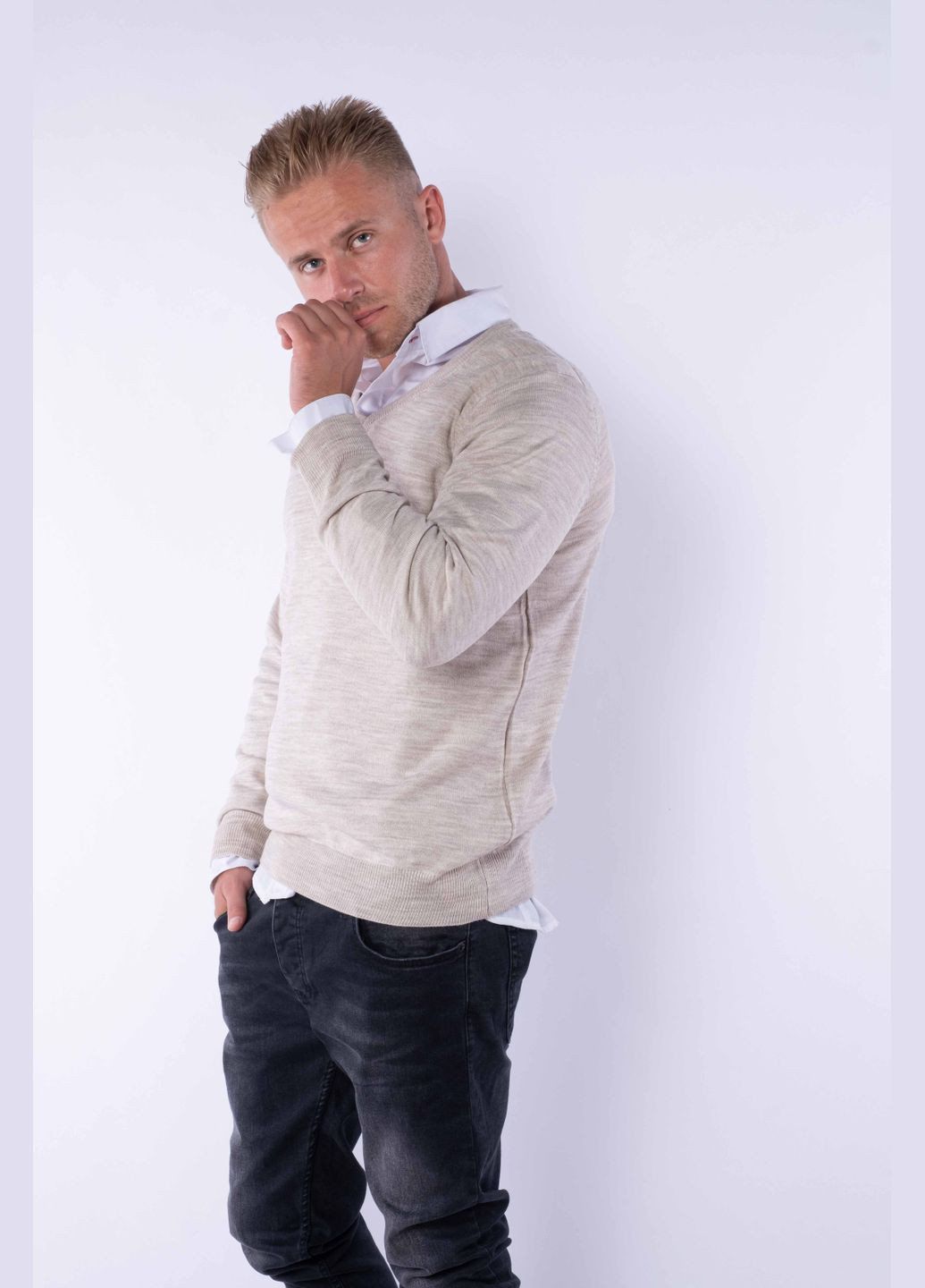 Бежевий демісезонний пуловер (бежевий) Time of Style