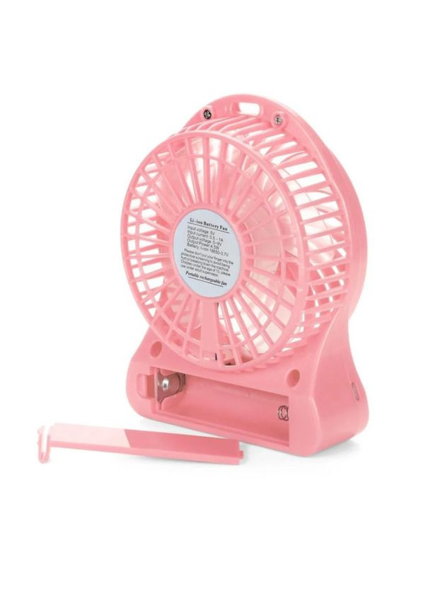Вентилятор портативный настольный мини на аккумуляторе + USB Mini Fan 14х10х4 см, разные цвета Розовый Po Fanu (328265837)