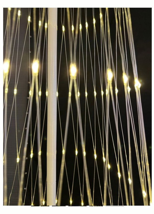 Новорічна конусна ялинка світлодіодна 180см LED гірлянда 320 лампочок Теплий білий, 8 режимів, керування Додаток SunLamp (305663806)